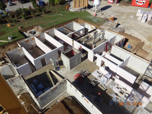 Baufortschritt im Oktober 2014 - Rohbauarbeiten Kellergeschoss und Garagen
