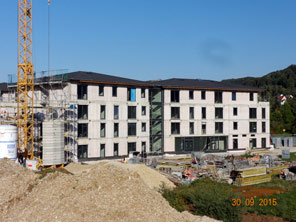 Baufortschritt im September 2015 - Rohbau und Rohinstallationen sowie Fenstereinbau