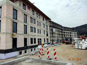 Baufortschritt im März 2016 - Innenausbau und Errichtung der Außenanlagen